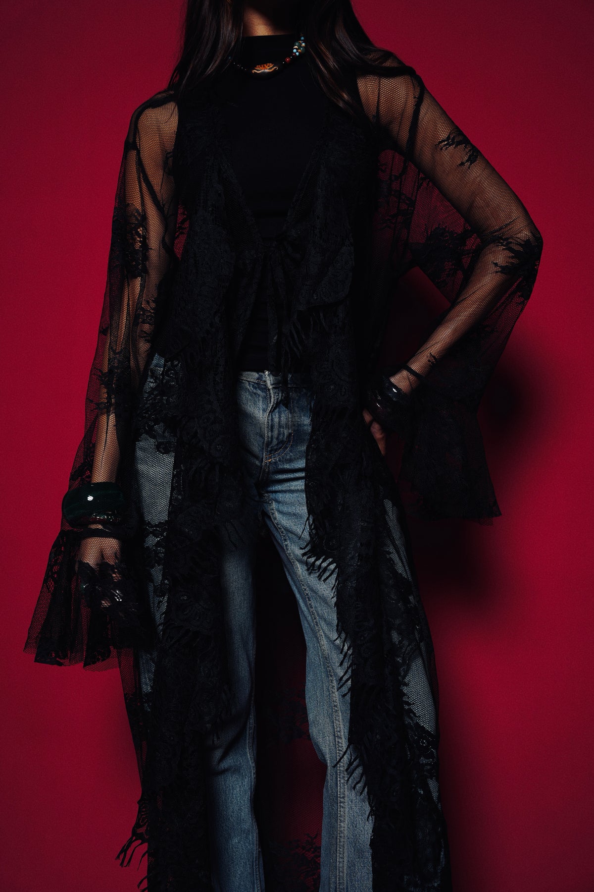 Midnight Lace kimono
