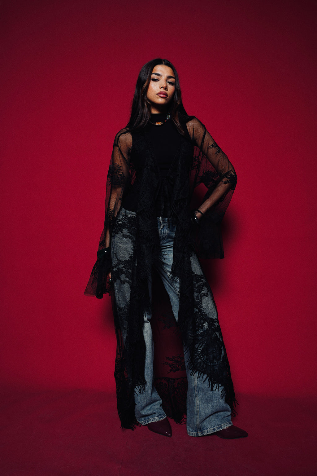 Midnight Lace kimono