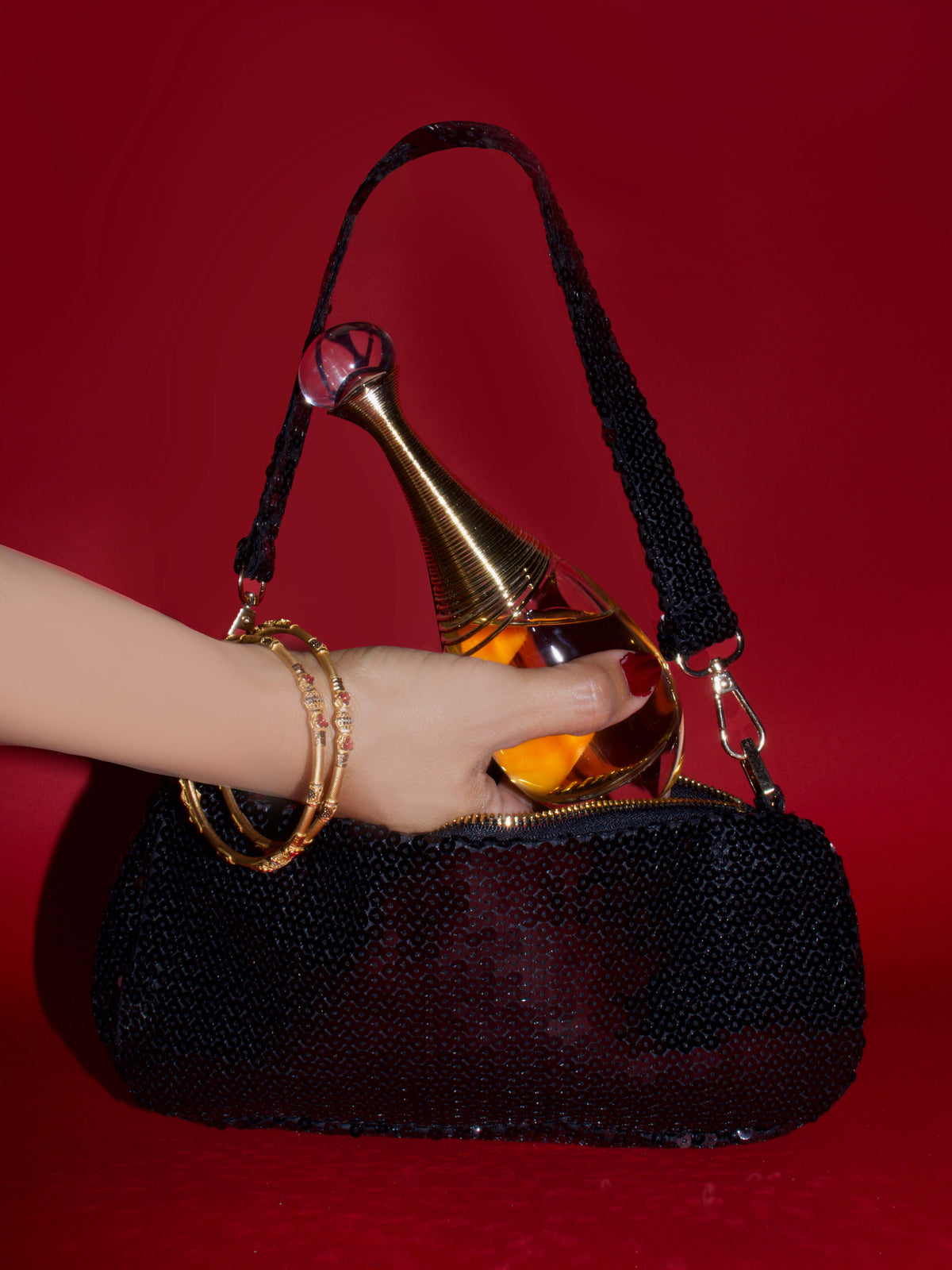 Noir Glitter Bag