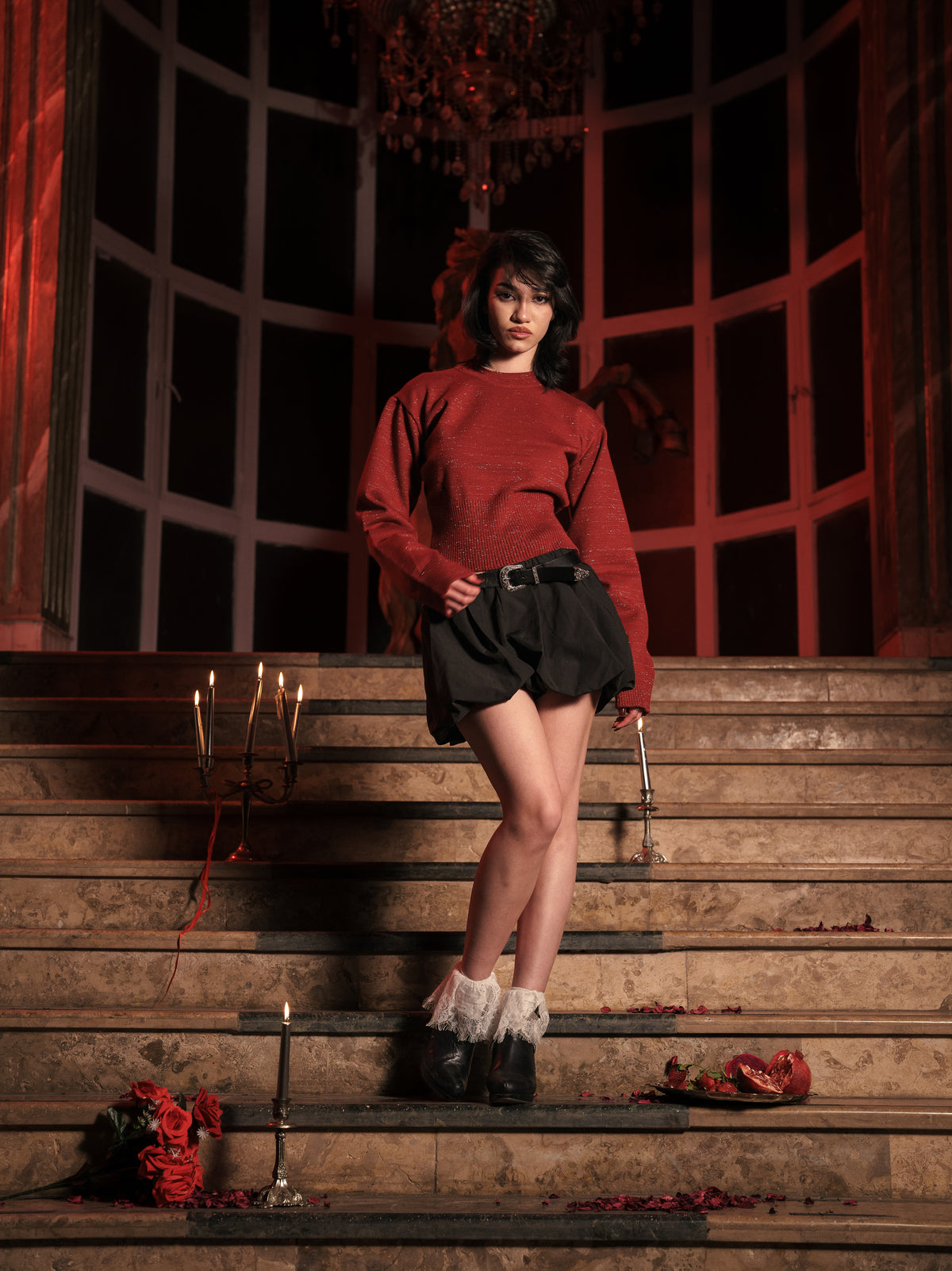 Rouge Sparkles Corset Sweater